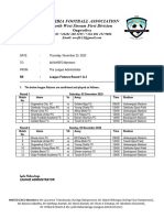 NWSFD League Fixtures Round 1 & 2