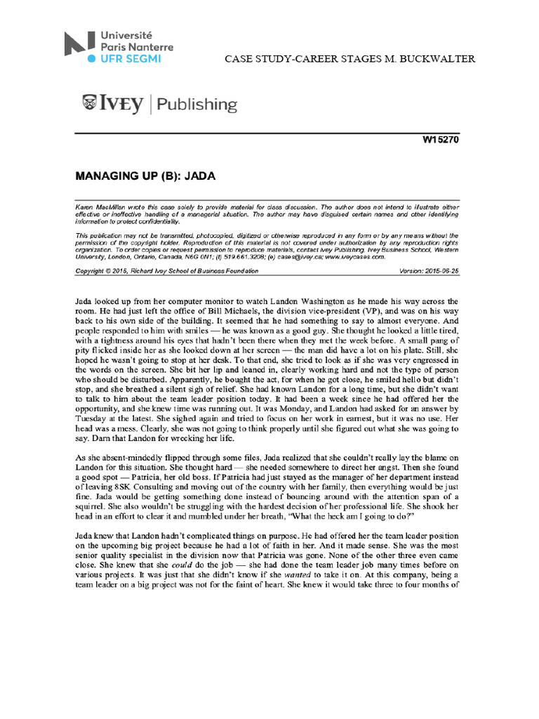 Case Study Career Stages 1 PDF