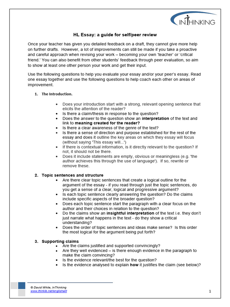 HL Essay Review | PDF | Essays | Evidence