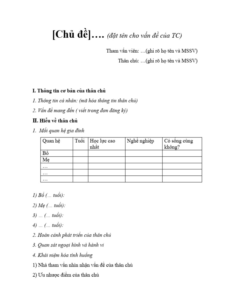 Form Báo Cáo Case Study Pdf