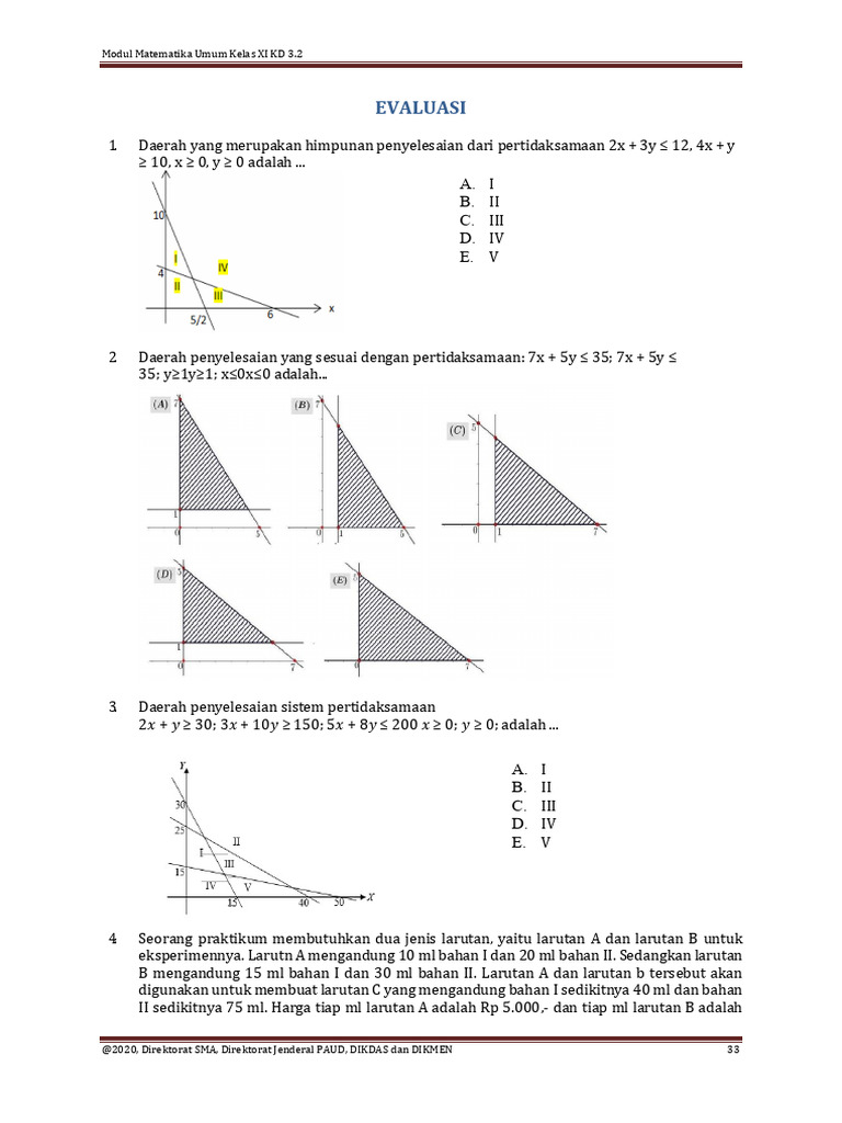Soal program linear pdf