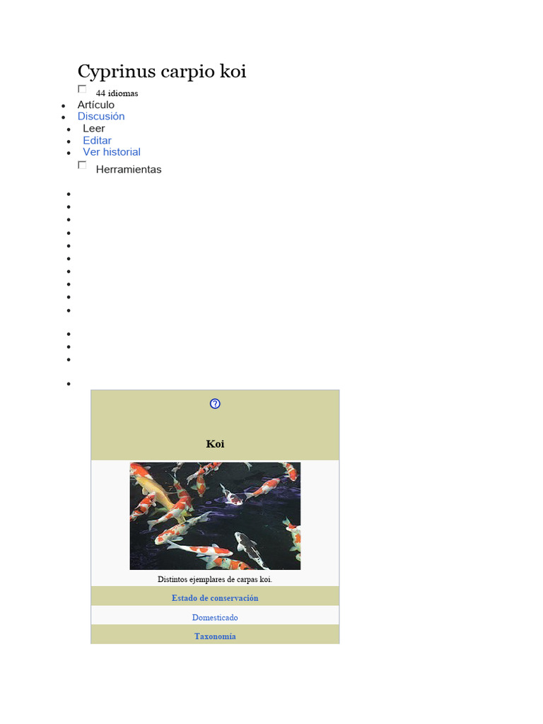 Variedades y características del pez koi | PDF | Pescado | Peces y humanos