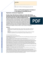 Prevalence, Persistence, and Sociodemographic Correlates of DSM-IV Disorders in The National Comorbidity Survey Replication Adolescent Supplement