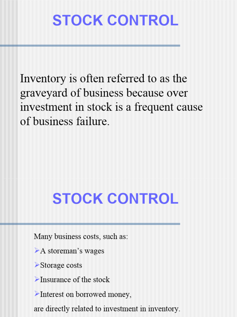 Stock Control | PDF | Inventory | Barcode