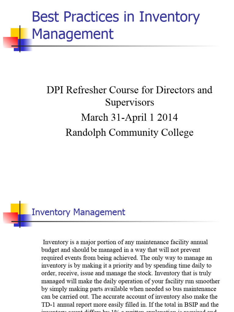 Inventory Management Best Practices Guide | PDF | Inventory | Receipt