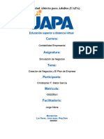 Tarea 1, Creación de Negocios y El Plan de Empresa