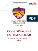 Plan Operativo F-33 Extraescolar 2022