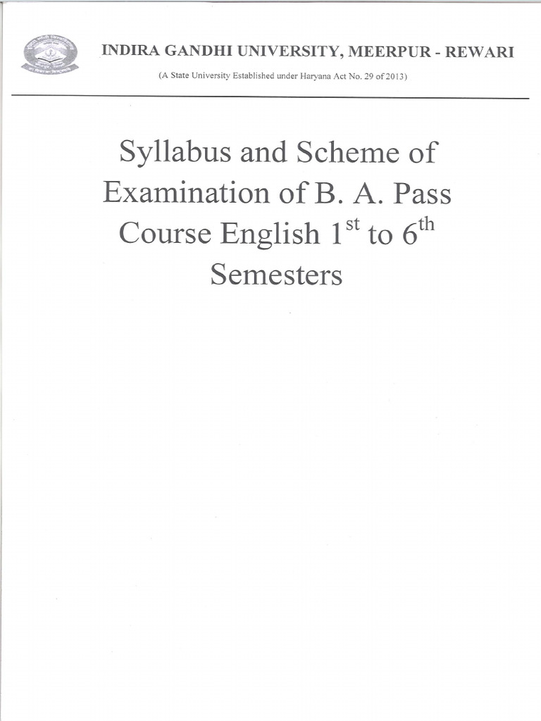 B.A. Pass Course English | PDF
