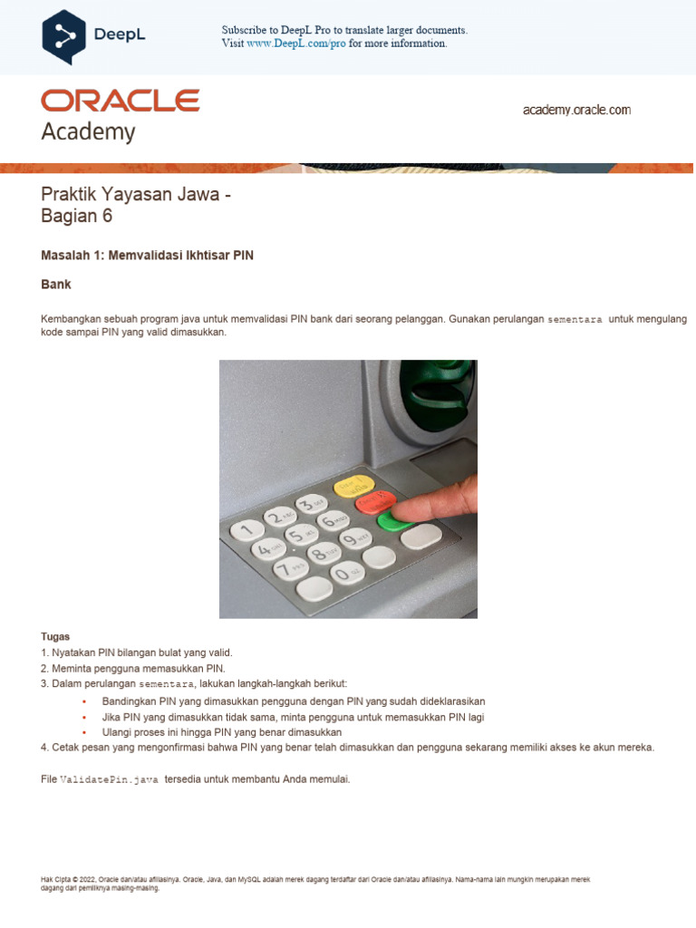 Validasi PIN dan Seni ASCII di Java | PDF