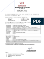 Dhanamanjuri University Manipur: Examination Notice