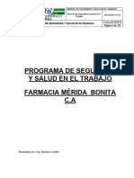 Programa de Seguridad Laboral Farmacia Merida Bonita 2018