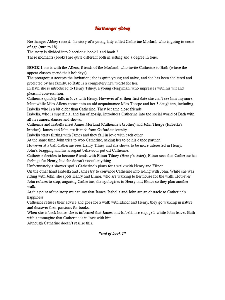 Northanger Abbey One Theme Two Passages Decoded - z2rsfo9