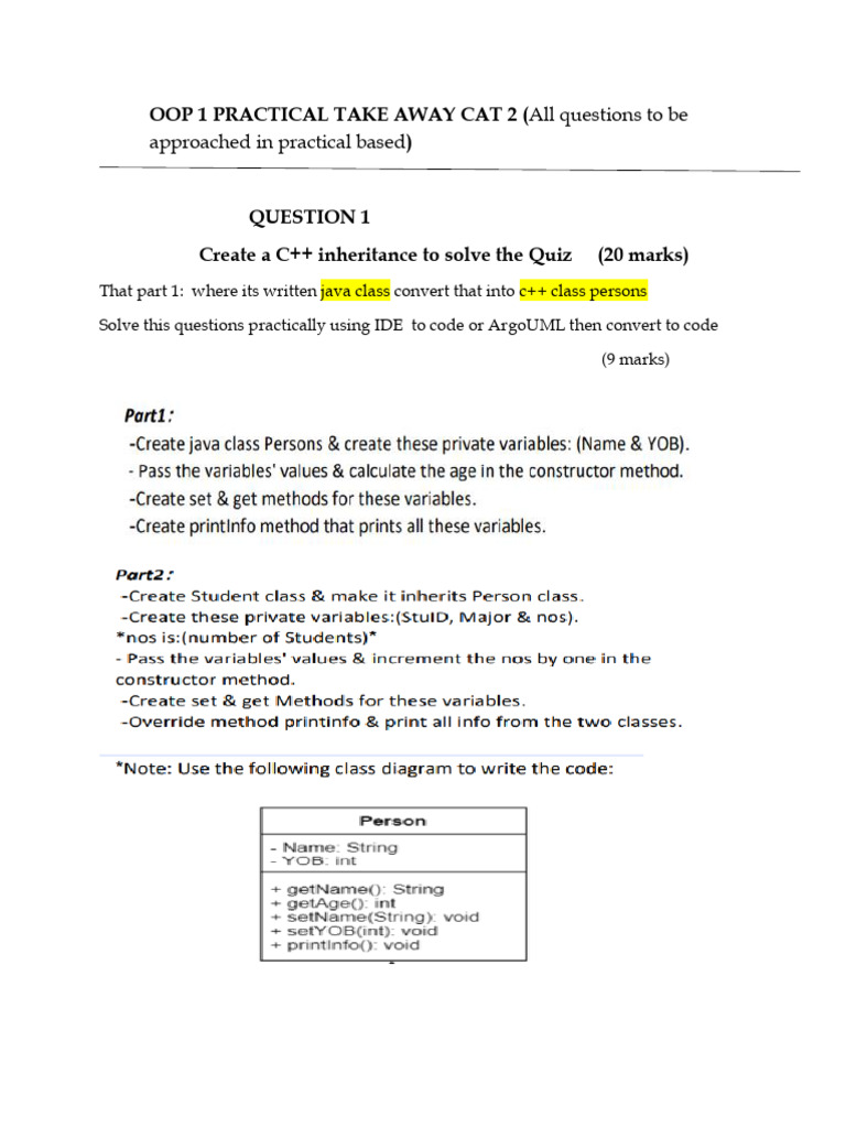 C++ Practical Quiz Solutions Guide | PDF