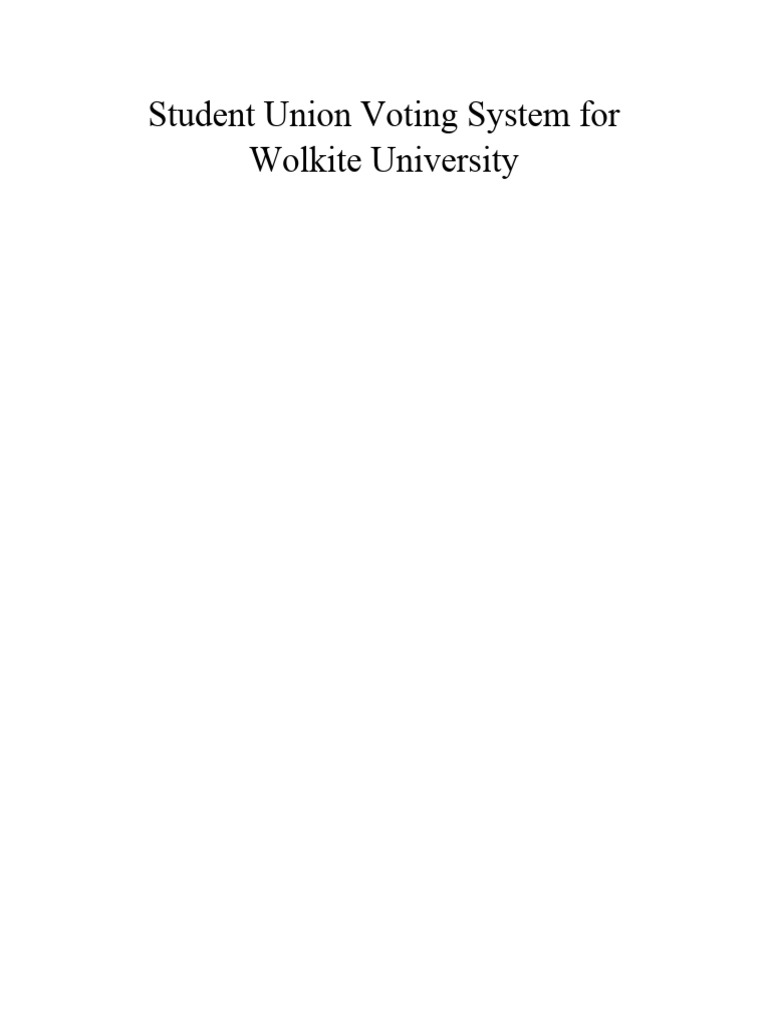 Student union voting system for wolkite university valid pdf voting