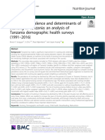 Trends in Prevalence and Determinants of Stunting in Tanzania: An Analysis of Tanzania Demographic Health Surveys (1991 - 2016)