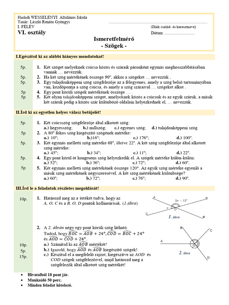 Test Unghiuri VI | PDF