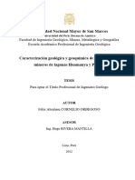 Caracterización Geológica y Geoquímica de Los Prospectos Mineros de Lagunas Huamanya y Paccha, TESIS