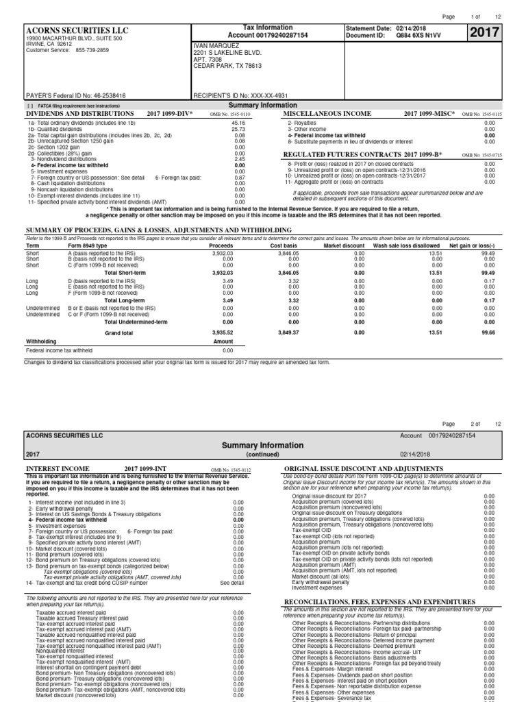 Acorns securities llc tax information account 00179240287154 pdf