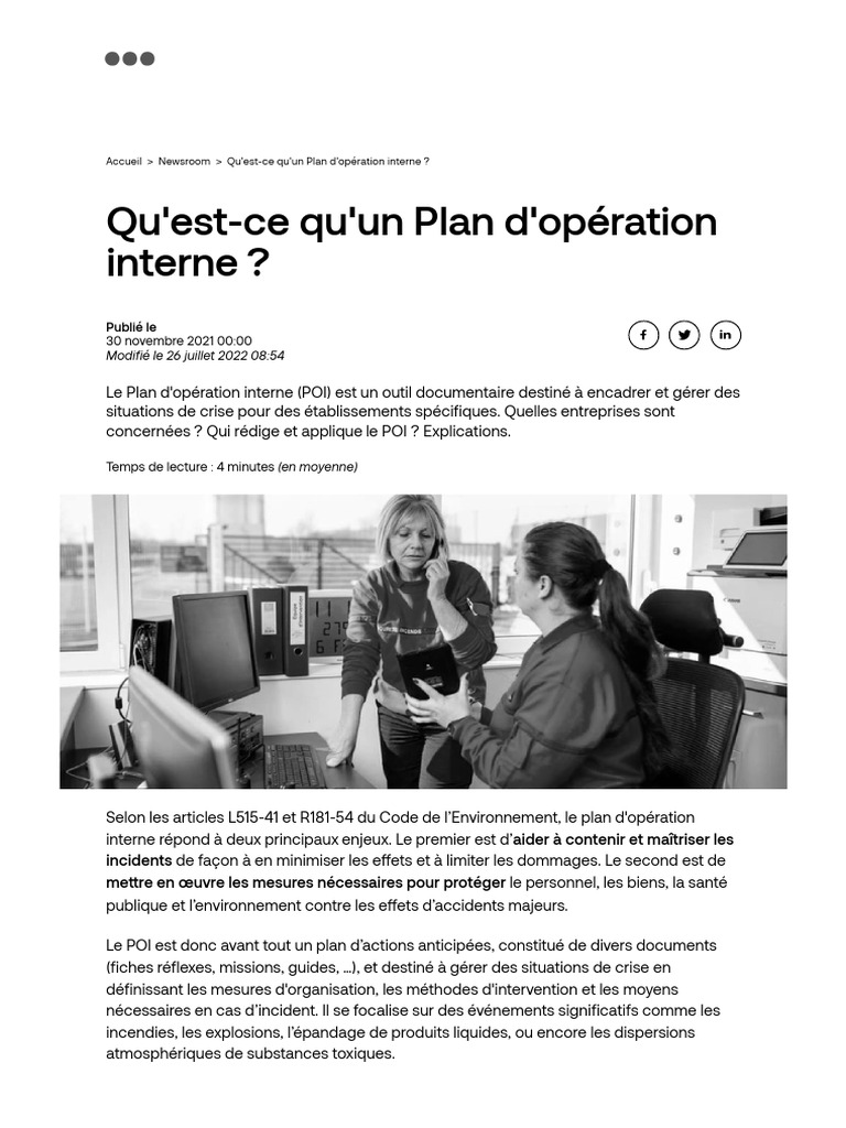 Comprendre le Plan d'Opération Interne | PDF | Sécurité | Urgence