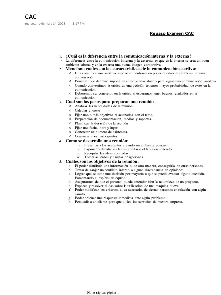 Guía de Comunicación y Reuniones CAC | PDF | Comunicación
