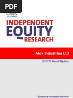 Alok Industries LTD: Q1FY12 Result Update