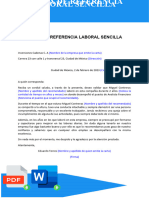 Carta de Referencia Laboral Sencilla