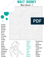 Word Search - 1: Simba Nemo Buzz Woody Jessie Elsa Anna Olaf Moana Mulan