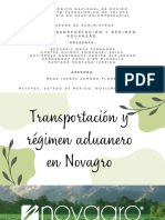 Transportación y Régimen Aduanero en Novagro