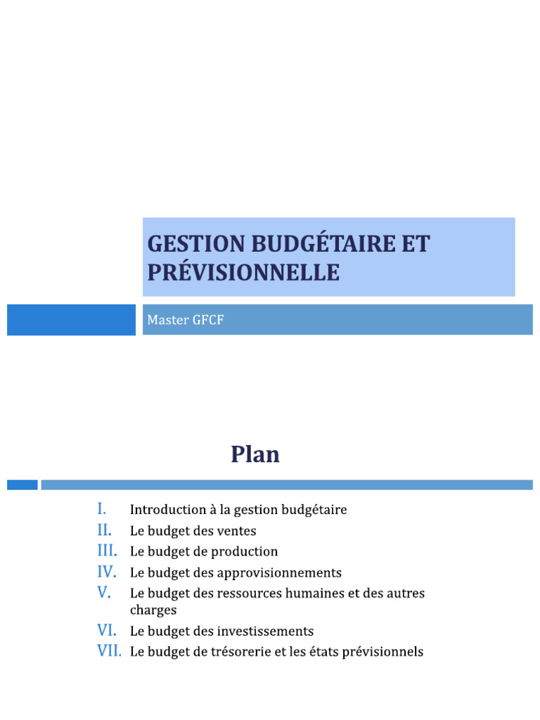 Gestion Budgetaire Cours Complet | PDF