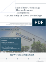 The Influence of New Technology On Human Resource Management - A Case Study of Tuocai Technology