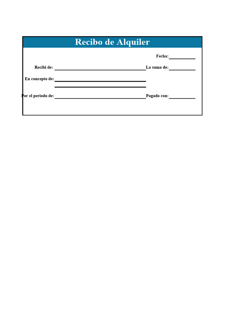 Recibo de Alquiler | PDF