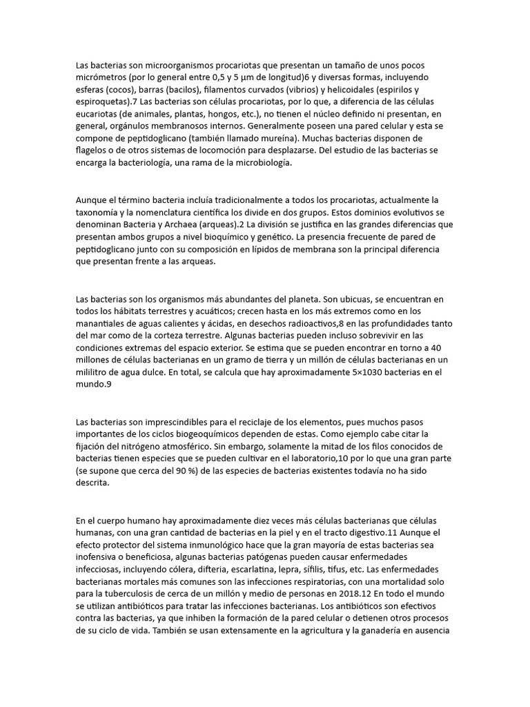 Tamaño y características de procariotas | PDF | Las bacterias | Archaea