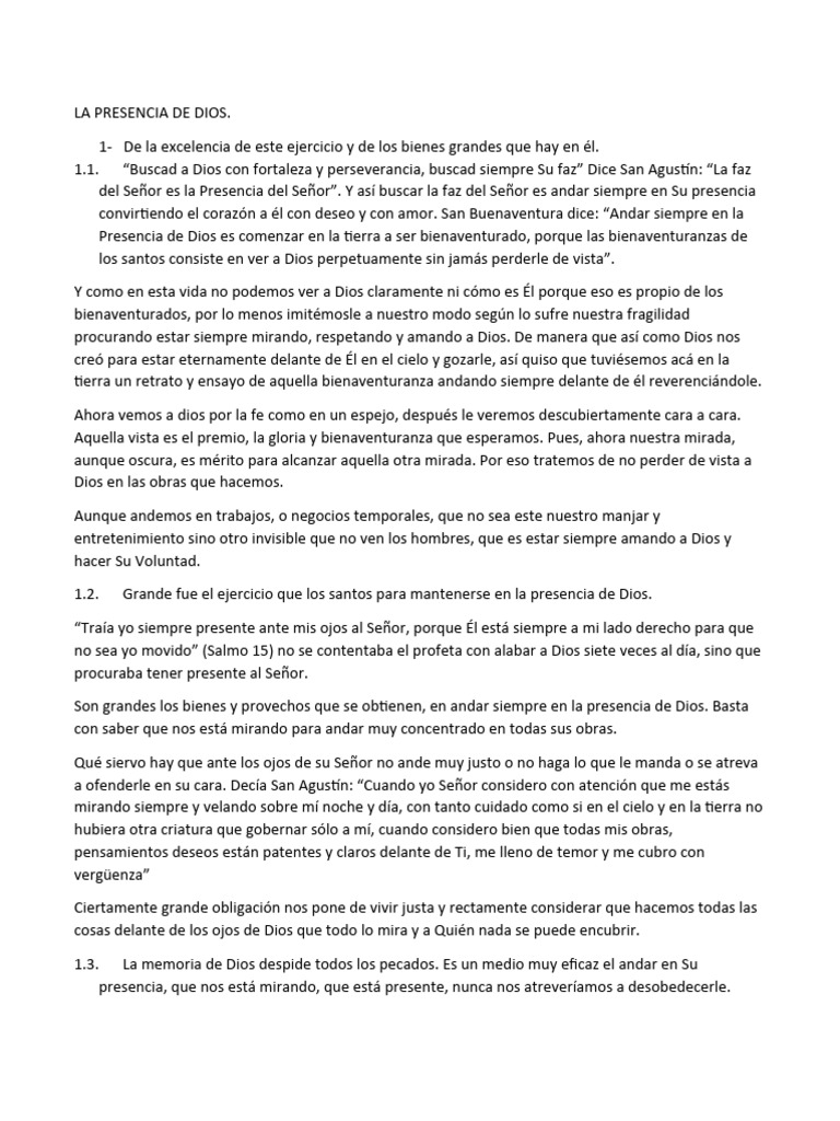 Vivir en la Presencia de Dios | PDF | Bienaventuranzas | Dios