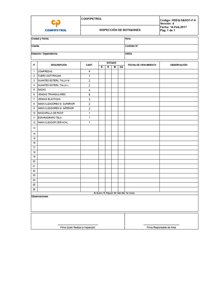 Inspeccion botiquines v4 ccfp pdf