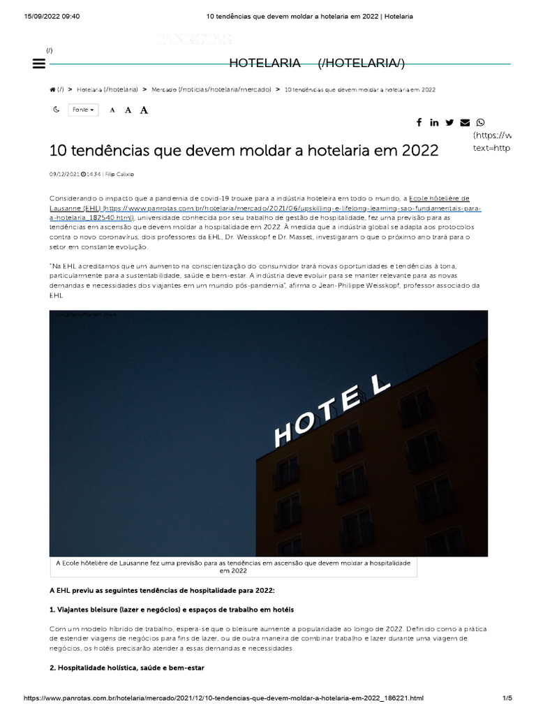10 Tend\u00eancias Que Devem Moldar A Hotelaria em 2022 - Hotelaria ...