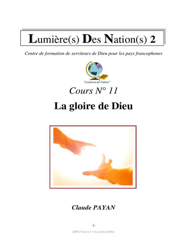 La Manifestation de la Gloire de Dieu | PDF | Livre de l'Exode | Saint ...