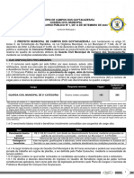 Município de Campos Dos Goytacazes/Rj Guarda Civil Municipal Edital de Concurso Público #1, de 14 de Setembro de 2023