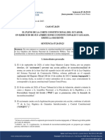 La Constitucionalidad Del Segundo Inciso Del Artículo 95 de La Ley Orgánica Del Sistema Nacional de Contratación Pública.