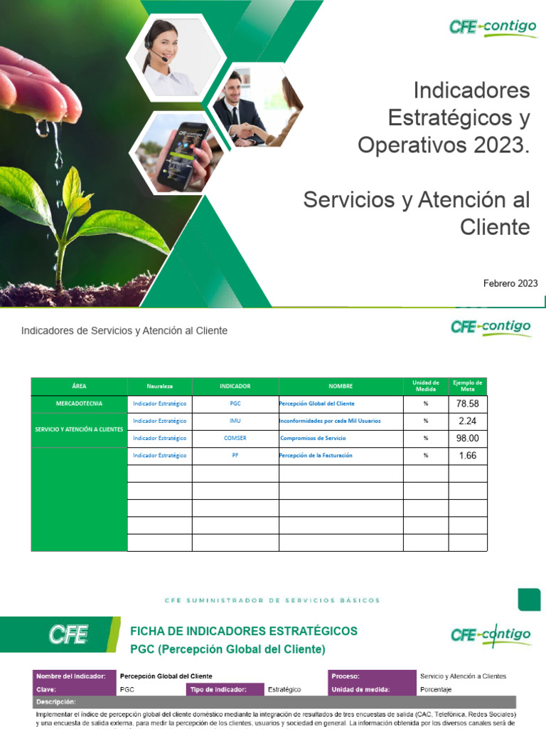 Indicadores de Servicio al Cliente 2023 | PDF