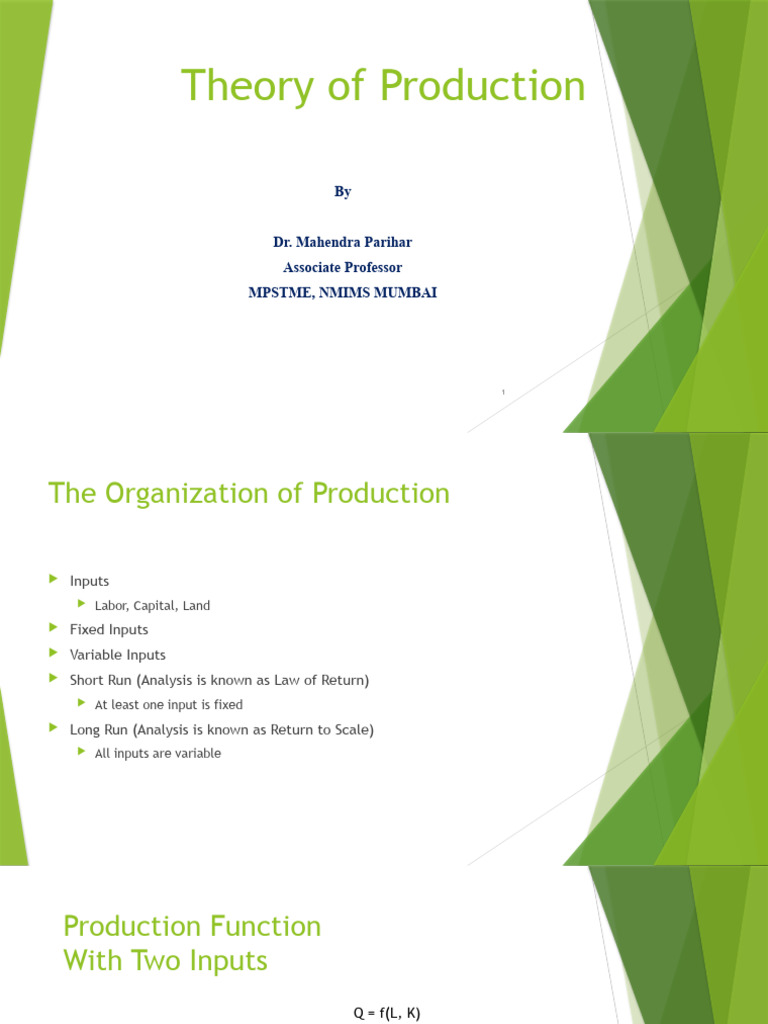 Theory of Production | PDF | Production Function | Business