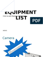Equipment List: Click To Edit Master Subtitle Style