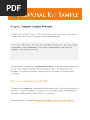 Graphic Designer Services Sample Proposal