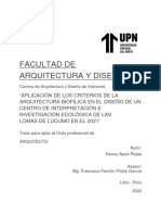 Monografia - Aplicacion de Los Criterios de La Arquitectura Biofilica en Un Ciiell en El 2021 - Kenny Apari Rojas