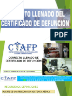 Correcto Llenado de Certificado de Defuncion