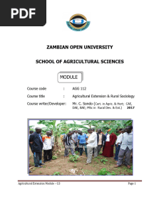AGG 112 Agricultural Extension and Rural Sociology Module (1) - 1