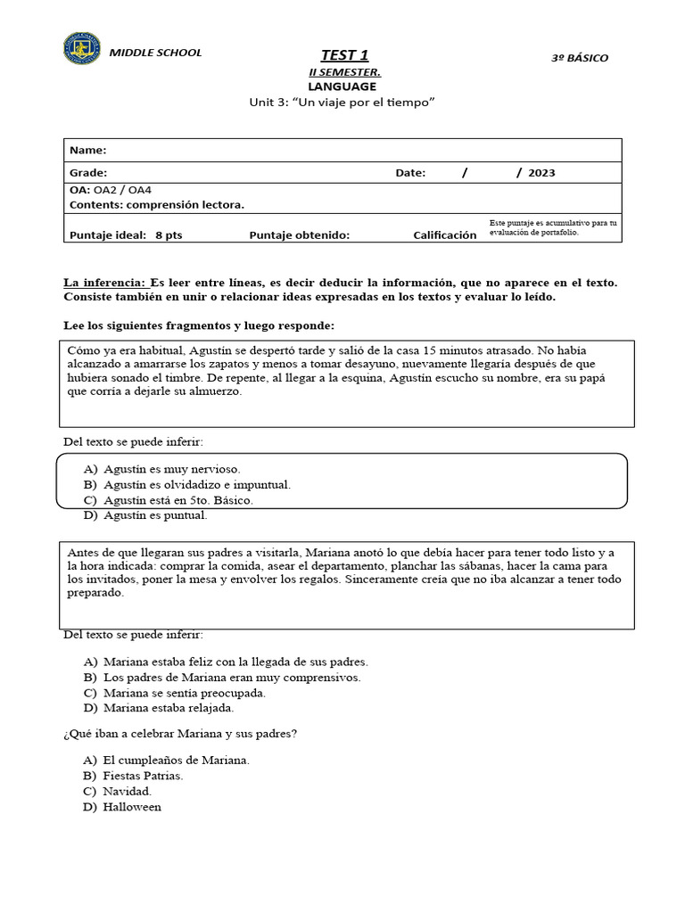 Comprensión Lectora 3 Básico Pdf