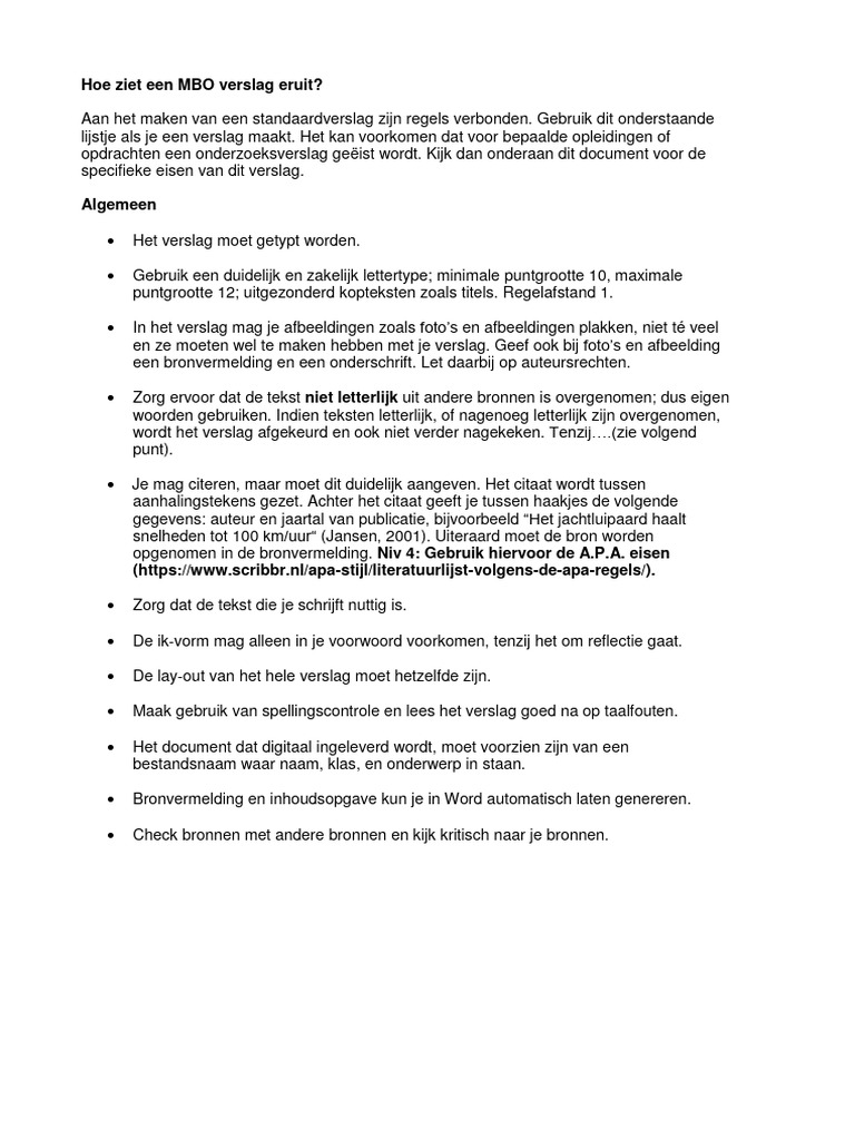 Verslageisen MBO PDF