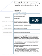 Examen - (APEB1-15%) Actividad 2 - Analizar Los Argumentos y Problemas Sobre Las Diferentes Dimensiones