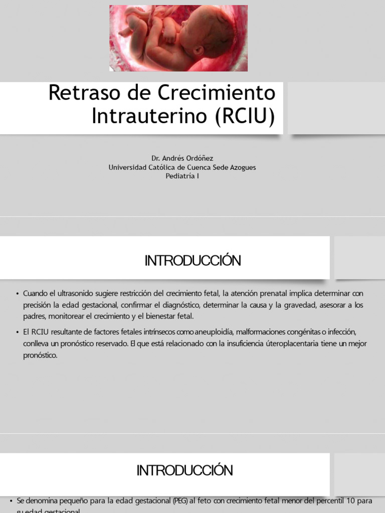 Diagnóstico y Manejo del RCIU | PDF | Feto | Salud pública