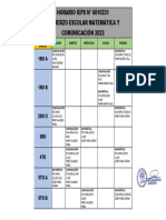 Horario Refuerzo Matematica y Comunicacion